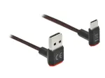 USB laidas DeLOCK EASY-USB 2.0 Type-A ki&scaron;tukas į Type-C ki&scaron;tuką kampuotas 0,2 m juodas