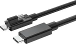 USB-C kabelis Exsys EX-K1599V-1.5 &mdash; 1,5 m, USB-C į USB-C su sraigtiniu fiksatoriumi