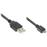 Laidas USB 2.0 ki&scaron;tukas A &ndash; ki&scaron;tukas Micro B, juodas, 1,8 m, Good Connections&reg; (2510-MB02)