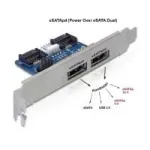 Slot bracket DeLOCK 61725 2x eSATAp 5V/12V sąsajos plok&scaron;čių / adapterių