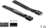 Delock HD Audio plok&scaron;čiasis prailginimo kabelis, 9 kontaktų ki&scaron;tukas (tėvinis) į lizdą (motininis), 1 m, juodas