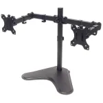 Manhattan Dual Desk Mount dvigubas monitorių stovas (Full Motion), laisvai pastatomas, ekranams 10-27 inch, VESA 75x75 ir 100x100mm, max 8kg (kiekvienam), juodas