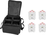 Ap&scaron;vietimo rinkinys EUROLITE 4x AKKU TL-3 TCL White su mink&scaron;tu dėklu, baterijomis maitinami TCL skydeliai