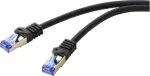 Renkforce RF-6830462 RJ45 tinklo kabelis, jungiamasis kabelis CAT 6a S/FTP 2,00 m Juoda 1 vnt.
