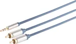 Audio kabelis ShiverPeaks 2x RCA (Cinch) į 3,5 mm lizdą, 1,5 m, modelis 30832-MHQ-SLIM