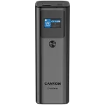 Canyon PB-2010 TFT ne&scaron;iojamas akumuliatorius, Li-Pol, 27000 mAh, 97,2 Wh, PD 140 W, QC 3.0, 2x USB-C + USB-A, tamsiai pilkas