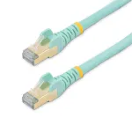 StarTech.com 2m CAT6a Ethernet kabelis - 10 Gigabit ekranuotas, be užkablių RJ45, 100W PoE jungiamasis laidas - 10GbE STP tinklo kabelis su įtempimo mažinimu - Aqua, individualiai testuotas, laidų sujungimas UL sertifikuotas/TIA