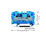 WAGO 2006-1204 Praeinanti gnybtų jungtis, Push-in CAGE CLAMP, 800 V, 41 A, 6 mm&sup2;, pilka, DIN bėgelis 35
