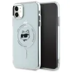Karl Lagerfeld KLHMN61HLSCHH iPhone 11 / Xr 6.1 White Hardcase IML Metal Choupette Head MagSafe