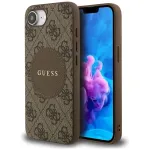 Guess 4G Circle Classic Logo MagSafe dėklas, skirtas iPhone 16e (Ruda spalva)