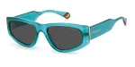 POLAROID PLD6169S1ED Unisex Square Sunglasses - Black Frame Grey Polarized Lens 55mm