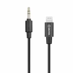 BOYA BY-K1 3,5 mm TRRS vyri&scaron;kas į Lightning vyri&scaron;ką garso adapterio laidas (20 cm, juodas)