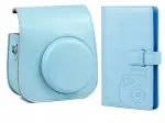 LOVEINSTANT 2-in-1 rinkinys: dėklas ir albumas, skirtas Fuji Instax Mini 11, mėlynas