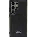 AUDI Synthetic Leather MagSafe Hard Case, skirta Samsung Galaxy S24 Ultra, juoda