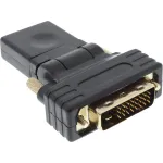 InLine HDMI į DVI adapteris HDMI moteri&scaron;kas / DVI vyri&scaron;kas lankstus auksuotas 4K2K