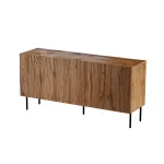 Komoda cama meble JUNGLE 152x40.5x74.5 cm &mdash; ąžuolas wotan, juodos kojos, medžio drožlių plok&scaron;tė