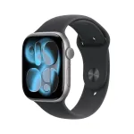 Apple Watch Series 11 GPS 46 mm, &bdquo;Space Grey&ldquo; aliuminio korpusas su juodu sportiniu dirželiu &ndash; M/L