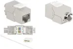 LogiLink NK4067 Cat.8.1 Keystone Jack, STP, beįrankis, RJ45 moteri&scaron;ka, 40G, 2000 MHz, I klasė, cinko liejinys, 1 vnt.