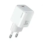USAMS X-ron Series 30W USB-C PD3.0 sieninis įkroviklis, baltas (EU ki&scaron;tukas) - US-CC186
