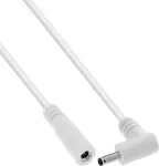 InLine&reg; DC ilginimo laidas, stačiu kampu lenktu ki&scaron;tuku, 3,5 x 1,35 mm, baltas, 1 m