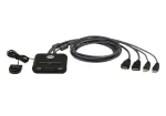 ATEN 2-Port USB FHD HDMI KVM jungiklis, 1920 x 1200 pikselių, Full HD, 1,518 W, juodas