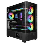 Gamdias Atlas P2 GAMING vidutinės bok&scaron;to korpusas su ARGB ir grūdintu stiklu, juodas, 4x120mm ARGB ventiliatoriai