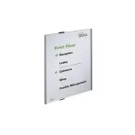DURABLE INFO SIGN A3 portretinis informacinis ženklas, sidabrinis aliuminis, anti-glare akrilas, tvirtinimas varžtais, 297 x 420 mm įdėklas 480823