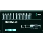 Wera 05056164001 9 dalių Torx antgalių rinkinys su Rapidaptor laikikliu, 1/4 colio &scaron;e&scaron;iabriaunis, 25 mm antgaliai, TX8&ndash;TX40, Bit-Check dėklas