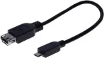 EXERTIS CONNECT Micro USB OTG adapterio kabelis, USB-A moteri&scaron;kas į Micro-B vyri&scaron;ką, 0,15 m, juodas 532416