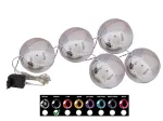 EUROPALMS LED Snowball 8 cm, juodas, 5 vienetų rinkinys (83501236)