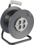 Sygonix SY-5655926 būgninis prailgintuvas 25 m juodas Schuko ki&scaron;tukas, 4 lizdai, terminė apsauga