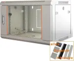 IT-BUDGET 19 inch tinklo spintelė SWA - 4U - 570 x 350 mm - stiklinės durelės - nuimami &scaron;onai - sieninis ir grindų montavimas - priedų rinkinys - &scaron;viesiai pilka (90ITB19WS4635GG)