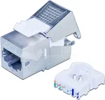 Wirewin Cat6A 10 Gigabit Ethernet Keystone modulis, ekranuotas, be įrankių, Keystone sistema (WKS JACK STP KAT6A)