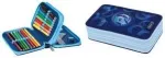 HERLITZ Dolphin Ride dviejų skyrių penalas, 23 dalių rinkinys, užtrauktukas, spalvotas vidus 400205858
