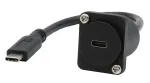 EXSYS EX-49166 D-Type USB-C moteri&scaron;kas į vyri&scaron;ką adapterio kabelis, USB 3.2 Gen 2, 20 cm, juodas