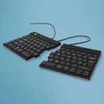 Ergonominė klaviatūra R-Go Split Break v2 su pertraukų programine įranga, i&scaron;skirstyta ergonominė klaviatūra, QWERTY (JK), laidinė, juoda