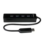 StarTech.com 4 prievadų ne&scaron;iojamas SuperSpeed USB 3.0 &scaron;akotuvas su įmontuotu kabeliu