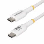 StarTech.com 4m baltas USB-C įkrovimo laidas, USB-IF sertifikuotas USB-C kabelis, 240W PD EPR, USB 2.0 Type-C ne&scaron;iojamojo kompiuterio įkroviklio laidas, USB-C duomenų perdavimo kabelis, TPE apvalkalas