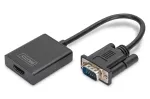 DIGITUS VGA į HDMI keitiklis + garsas (3,5 mm) Full HD (1080p), kabelio tipas 15 cm juodas