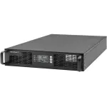 Qoltec UPS nepertraukiamo maitinimo &scaron;altinis 3kVA 3000W dvigubo keitimo on-line RACK LCD EPO USB
