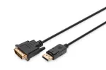 DIGITUS DisplayPort adapterio laidas, DP &ndash; DVI (24+1) M/M, 3 m su užraktu, DP 1.1a suderinamas, juodas