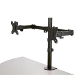 StarTech.com ARMDUAL2 Dvigubas monitoriaus laikiklis ant stalo &ndash; spaustuvas / grommet, VESA iki 32 colių, ergonomi&scaron;kas, reguliuojamas auk&scaron;tis/pakreipimas/pasukimas/rotacija