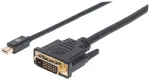 Manhattan 152150 Mini DisplayPort &ndash; DVI-D vaizdo kabelis, abiejuose galuose ki&scaron;tukai, pasyvus, 1,8 m, juodas
