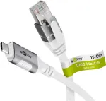 Tinklo kabelis Goobay 74181 USB C RJ-45 Cat6 15 m baltas