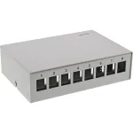 InLine Desktop Consolidation Point Box 8x Keystone RJ45, metalinis, RAL7035