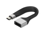 ROLINE USB 3.2 Gen 2 Silikonkabel, C-A, ST/BU, 10Gbit/s, Emark, schwarz, 11 cm (11.02.9016)