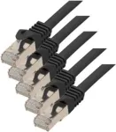 Tinklo kabelis juodas Cat7 S/FTP RJ45-RJ45 0,25 m