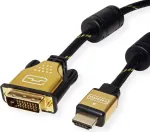 ROLINE 11.04.5896 Vaizdo kabelio adapteris 1,5 m HDMI A tipo (standartinis) DVI-D Juodas - Auksinis (11.04.5896)