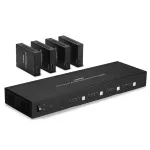 Lindy 70m Cat.6 4x4 HDMI 4K60 Matricos Prailgintuvas, 3840 x 2160 pikselių, AV siųstuvas ir imtuvas, 70 m, Laidinis, Juodas, HDCP