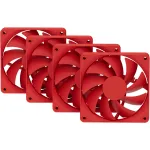 Kompiuterio au&scaron;inimo ventiliatorių rinkinys HYTE FA12-RR-4 120 mm, 1500 RPM, 72 m&sup3;/h, 1,6 mmH2O, Fluid Dynamic Bearing, raudonas, 4 vnt.